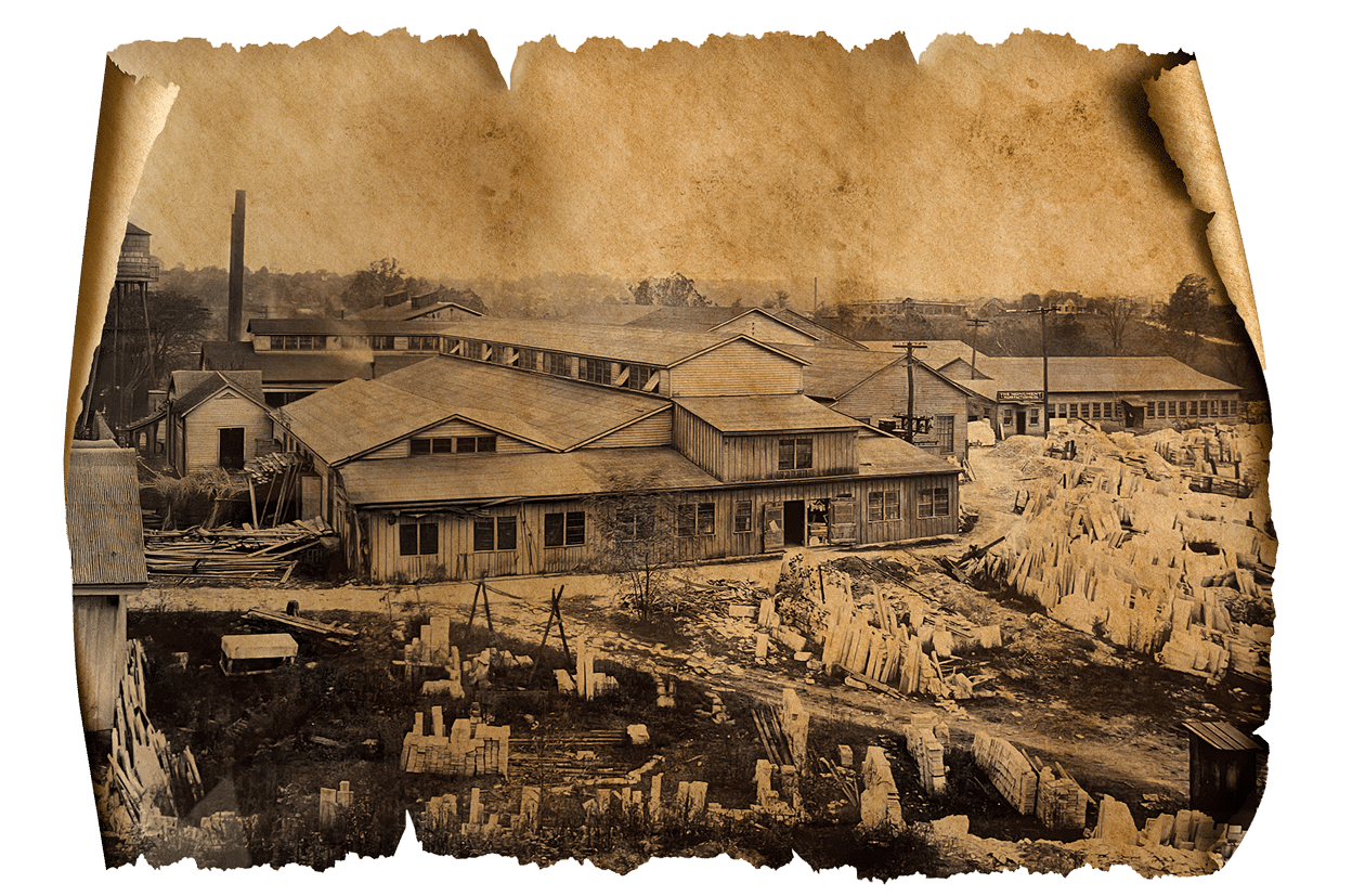 historic image of the Facilities Services Complex's origins as a marble processing facility