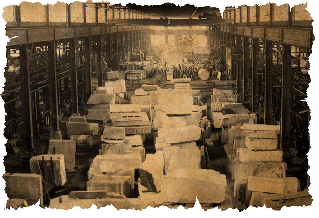 interior image of the Facilities Services Complex's origins as a marble processing facility