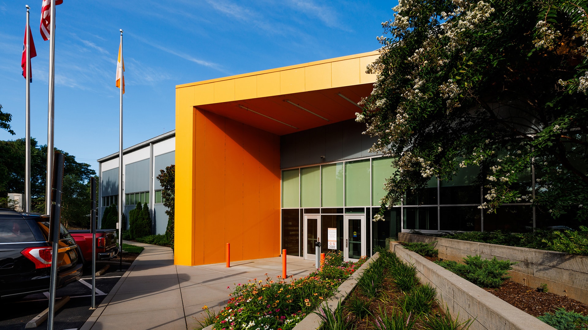 Image of the main entrance of the Facilities Services Complex for the University of Tennessee, Knoxville
